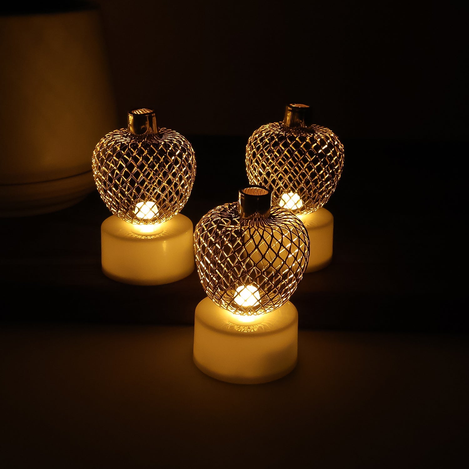 Decorative Apple Shape LED Tealight Candles (12 Pc) Decorative Apple Shape LED Tealight Candles (12 Pc)